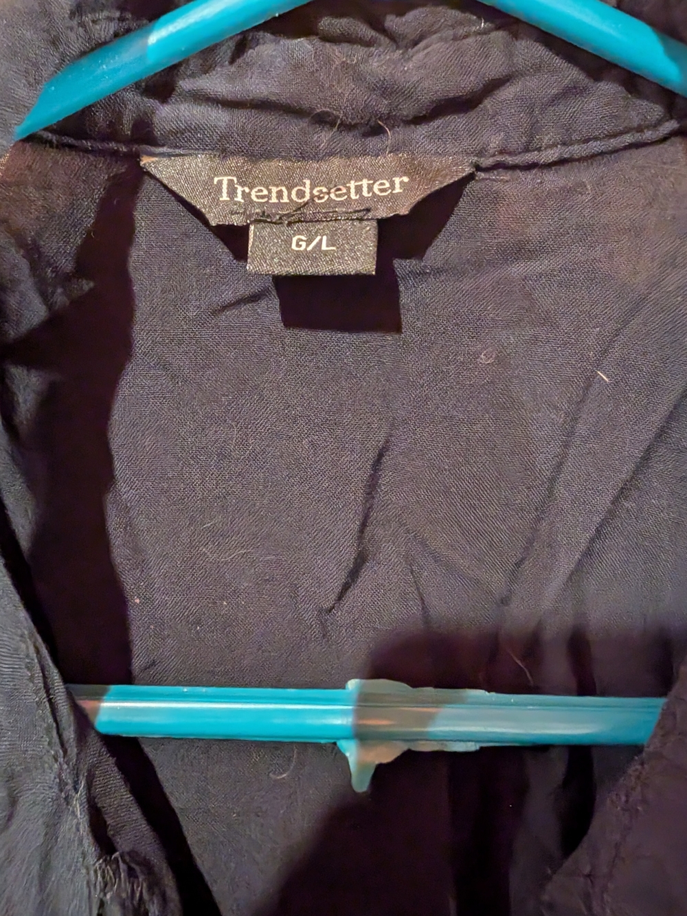 Black Drawstring Waist Button-Front Blouse - Picture 3 of 3
